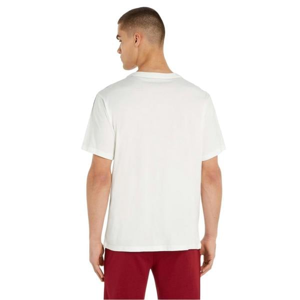 Tommy Hilfiger Mens Logo Regular Short-Sleeved T-Shirt - Ecru - 
