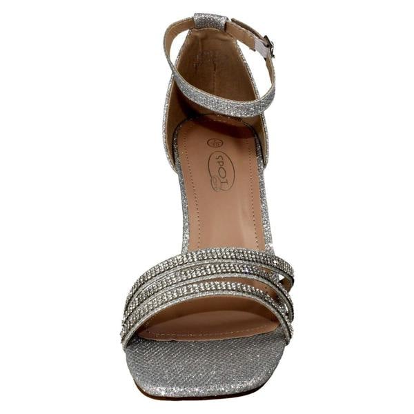 Spot On Ladies Spot On Ankle Strap Glitter Sandals F12036