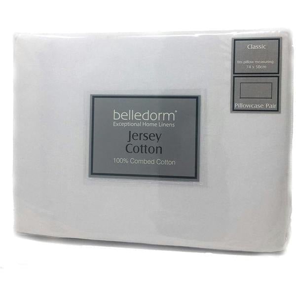 Belledorm Jersey Cotton Contour Pillowcase (Pair) - White - 