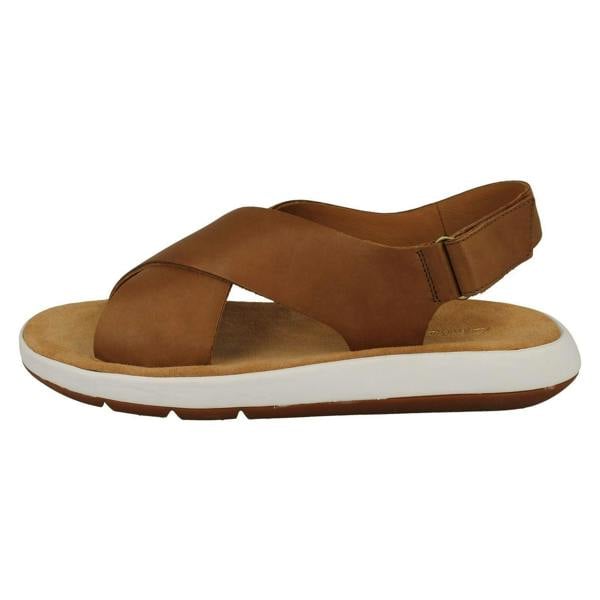 Clarks Ladies Clarks Unstructured Cross Detailed Wedge Heel Sandals Jemsa Cross