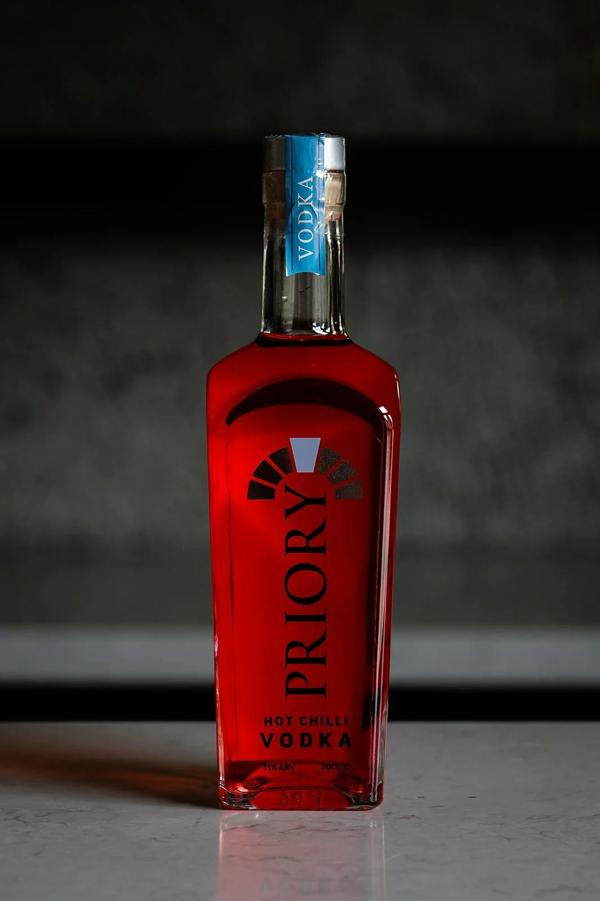 Priory Hot Chilli Vodka - 700ml Bottle | Potato-Based Spirit | 31% ABV