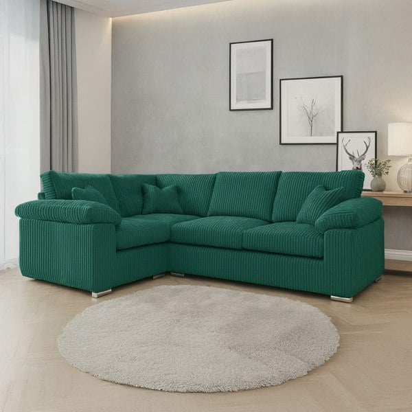Furnishings For Less Delta Full Jumbo Cord 4 Seater Corner Sofa
