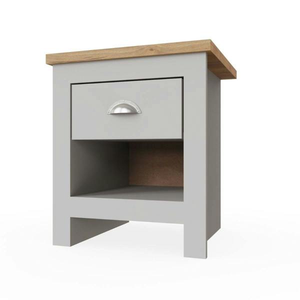 Timber Art Design Lisbon 1 Drawer Bedside Cabinet Bedroom Furniture Nightstand Table