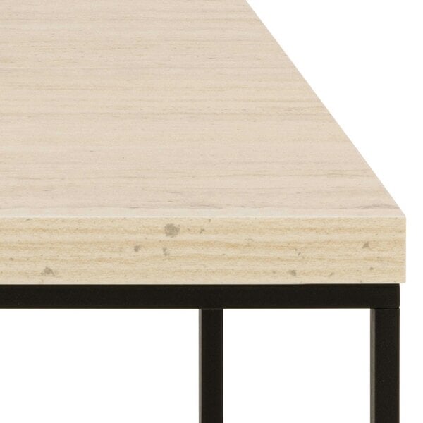 Wyld Haus Hazelmere Travertine Table Black Metal Legs