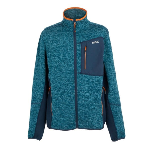 Regatta Mens Baslinn Marl Full Zip Fleece Jacket - Moroccan Blue Marl / Navy