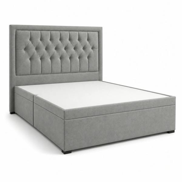 Great British Beds Princess Divan Ottoman Bed - Silver Plush