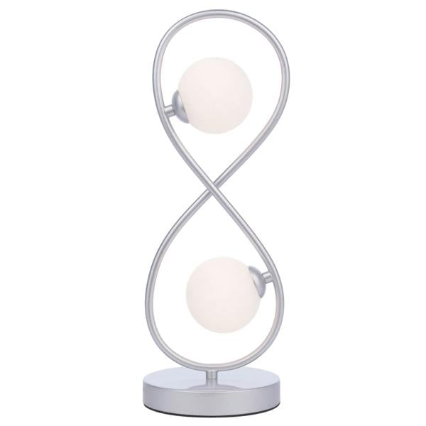 Lena 2 Light Matte Silver Table Lamp