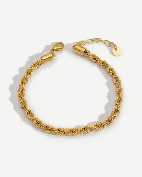 Elk & Bloom Twisted Rope Chain 14K Gold Bracelet