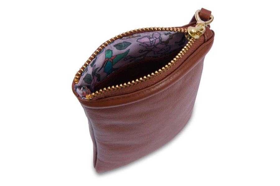 SADDLER "Mabel" Zip Top Real Leather Glasses Case with Card Holder (Gift Boxed)
