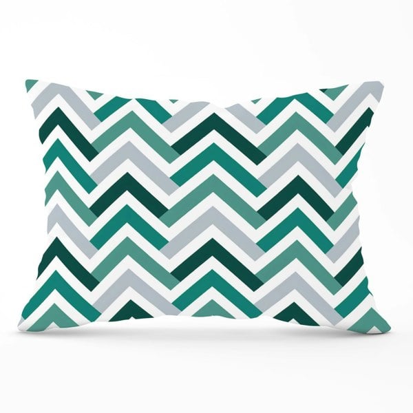 Warren Reed Geometric Retro Vintage Colored Chevron Pattern Cushions