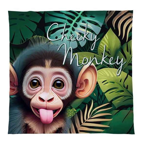 BritishmadeGifts Cheeky Monkey Luxury Fleece Throw Blanket - Large Size 150cm x 150cm