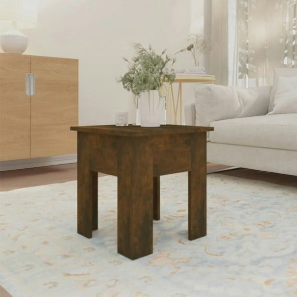 Berkfield Coffee Table Smoked Oak 40x40x42 cm Engineered Wood
