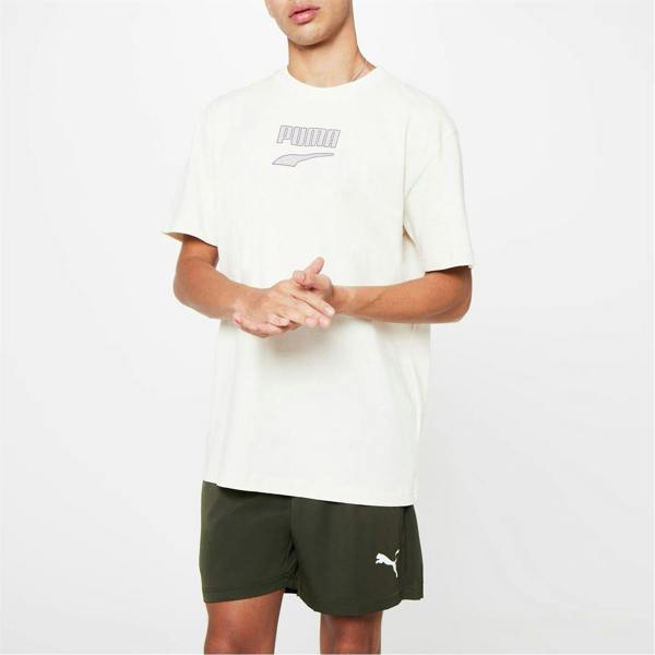Puma Mens Downtown Oversized T-Shirt - Cream - 