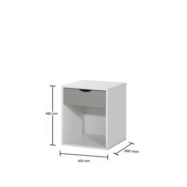 Timber Art Design Alton Bedside Cabinet Bedroom Furniture Nightstand Table 1 Drawer