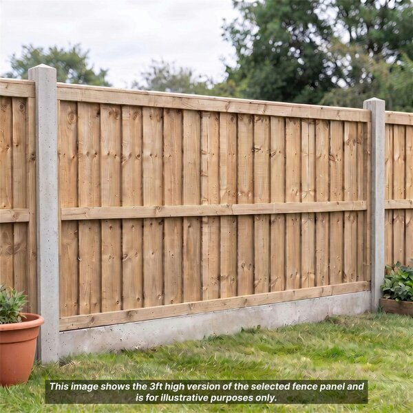 Premier Garden Supplies Flat Top Feather Edge Fully Framed Fence Panel - 3 Pack H: 2ft x W: 6ft (182.8cm) - Wood - Pressure Treated (Tanalised)