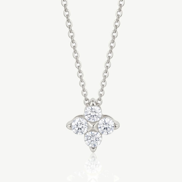 Muchv Moissanite Flower Necklace in 18k Gold or Silver