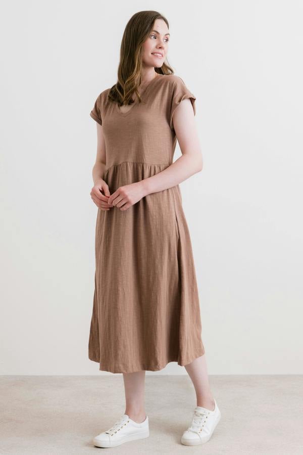 Lily & Me Shine Organic Cotton Jersey Dress Mocha