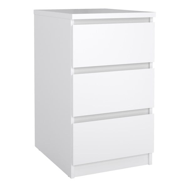 Furniture To Go Naia Bedside 3 Drawers in White High Gloss
