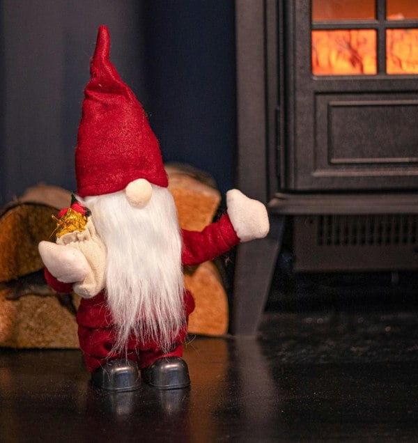 Samuel Alexander 28cm Battery Operated Musical Walking Christmas Gonk Decoration in Red