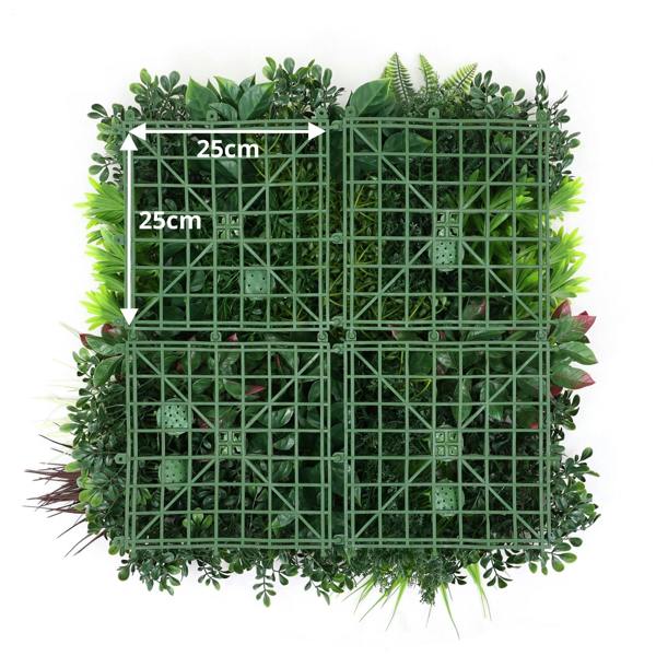 Combo of 4 Carnival Premium Artificial Plants Green Wall Panels 50cm x 50cm - Evergreenery