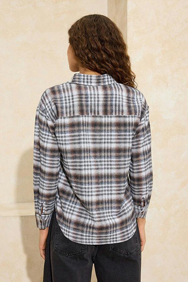 WOVCOR Argyle Stone Print Loose Fit Shirt