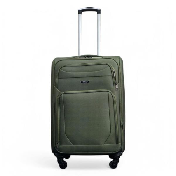 Infinity Luggage Soft Shell Lightweight Nylon Suitcase Set 4 Wheel Travel Case Holiday Bags