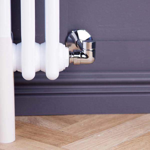 Flode Corner Round Manual Radiator Valve Pack | 15mm x 1/2″ | Chrome