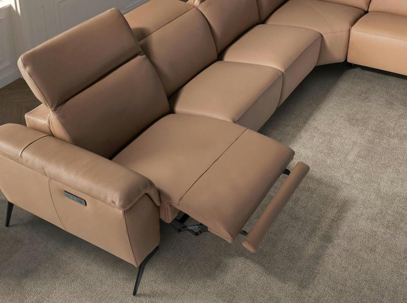 Angel Cerdá Modular corner recliner sofa in brown leather 6280/6281
