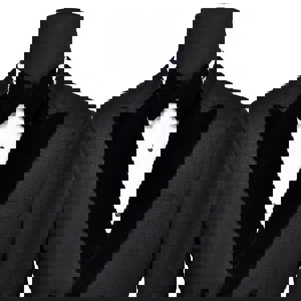 David WeJ Atticus Double Breasted Jacquard Velvet Peak Lapel Tuxedo- Black