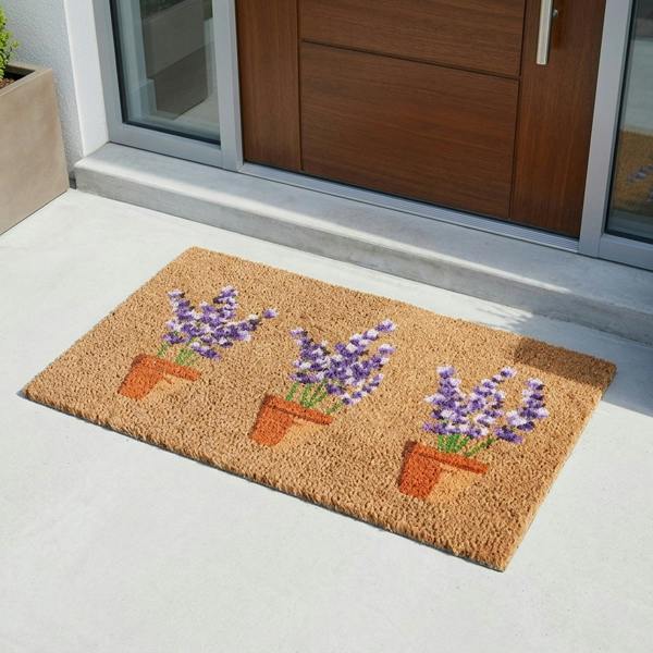 Garden Greatness Lavenders Decorative Natural Coir Doormat