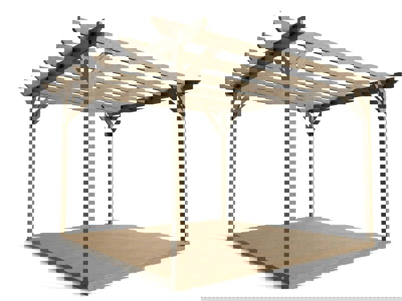 Arbor Garden Solutions Chamfered Wooden Pergola and Decking Kit