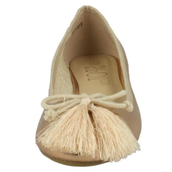 Spot On Ladies Spot On Flat Ballerinas With Tassel Bow Trim