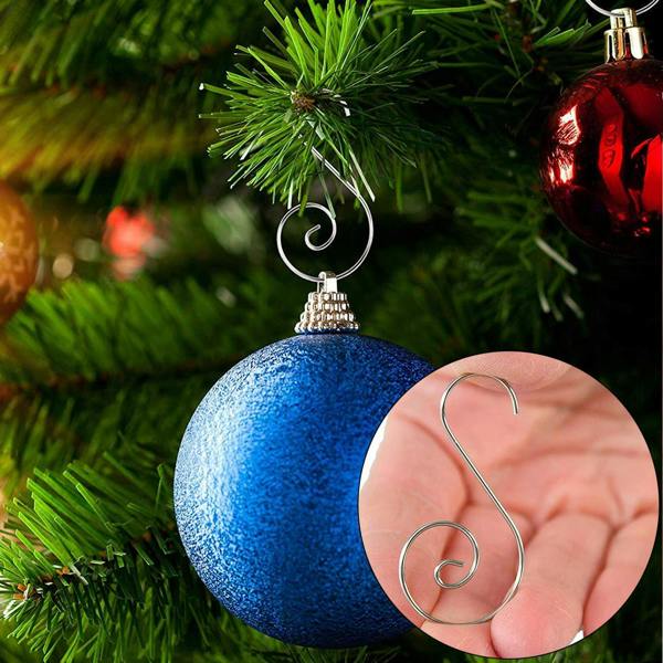 40Pcs Silver Swirl Tree Decoration Hooks for Secure, Reusable Festive Ornament Hanging image 9