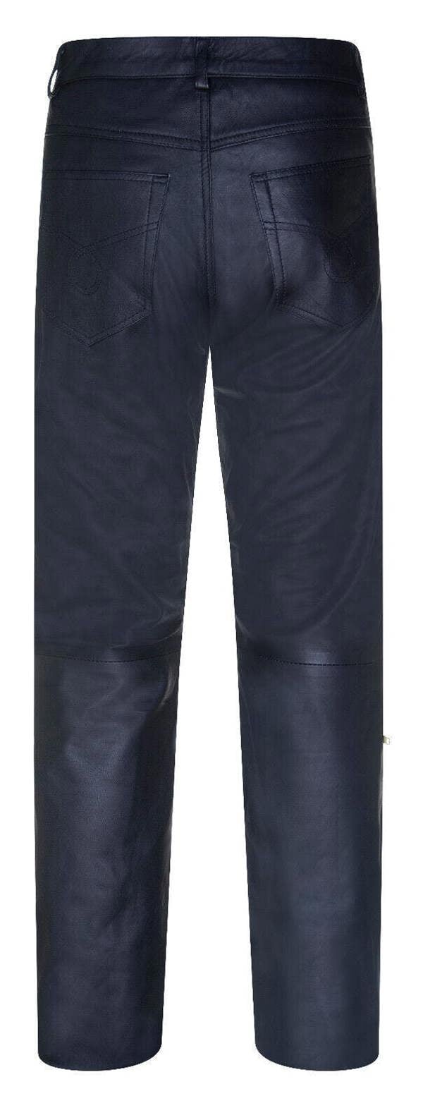 Infinity Leather Mens Leather Zip Jeans-Ancona