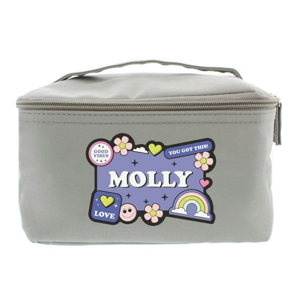 Personalised Memento Company Personalised Good Vibes Grey Toiletry Bag