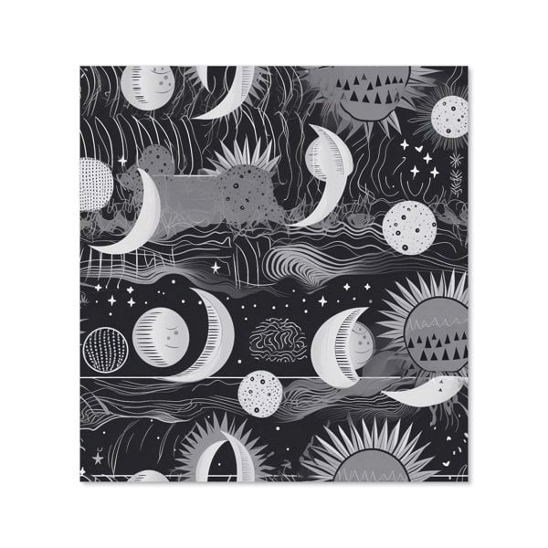 Warren Reed - Designer Abstract Black White Moon and Sun Kitchen Splashback