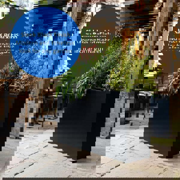 Nicoman Galvanised Matte Black Trough Metal Planter - 90cm x 82cm