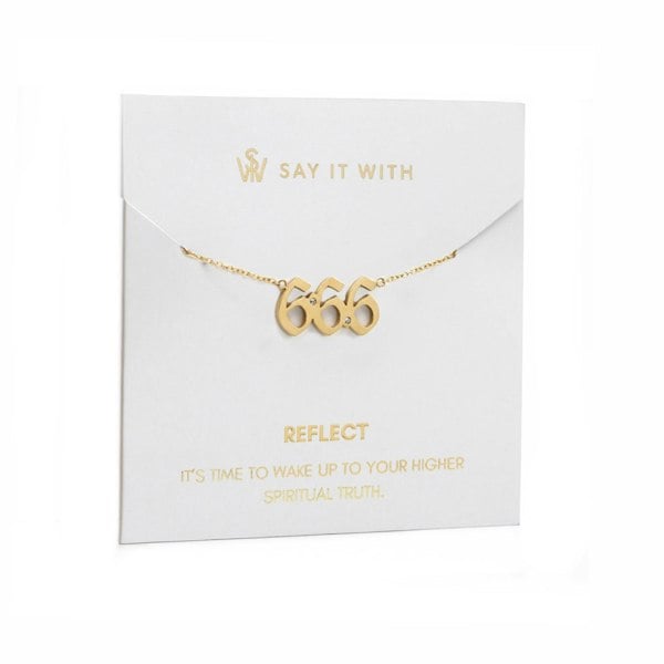 Say It With Angel Number Necklace - Gold Plated - 666