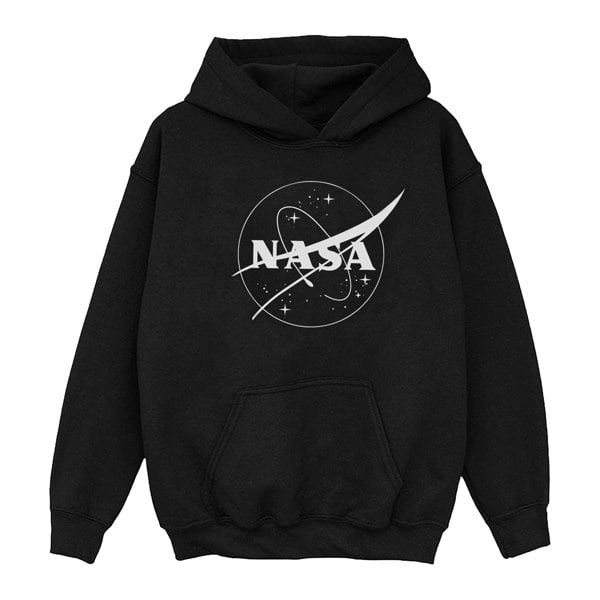 NASA Boys Classic Insignia Logo Monochrome Hoodie - Black