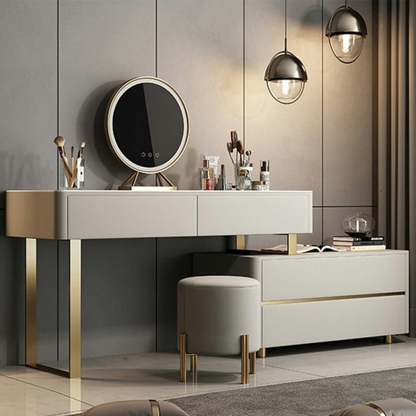 Hastings Corner Dressing Table With Sideboard & Mirror-Rit Concept-Rit Concept