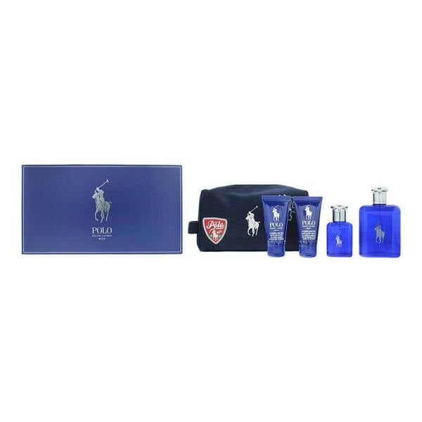 Ralph Lauren Polo Blue Eau de Toilette 125ml, Eau de Toilette 40ml, Shower Gel 50ml + Aftershave Gel 50ml Gift Set for Him