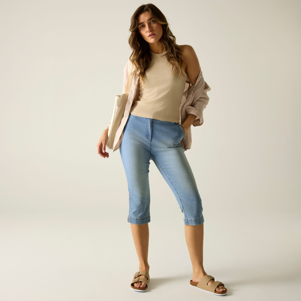 Regatta Womens Bayletta Capri Trousers - True Denim Light Blue