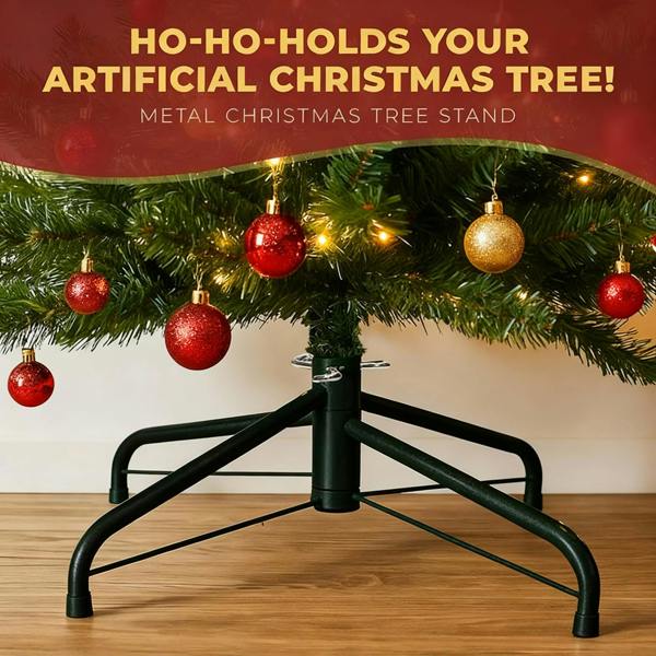 22 x 40cm Heavy-Duty Metal Christmas Tree Stand with Adjustable Screws and Foldable Base image 3