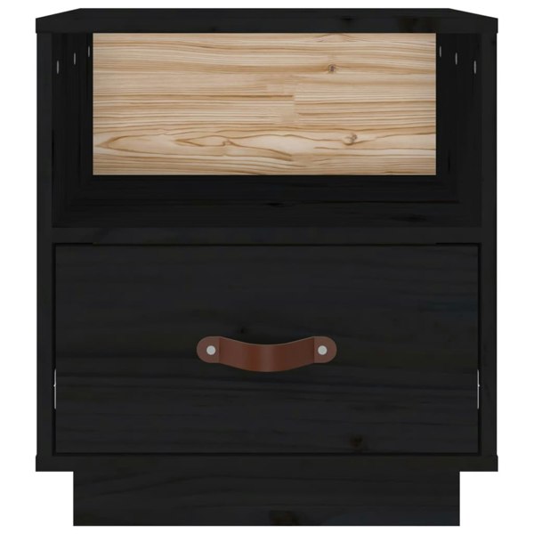 Berkfield Bedside Cabinets 2 pcs Black 40x34x45 cm Solid Wood Pine