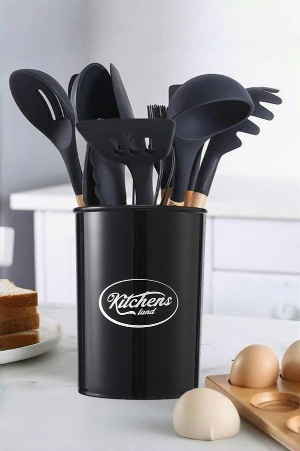 Living and Home 11-piece Silicone Kitchen Utensil Set for Nonstick Cookware Kitchenware Set