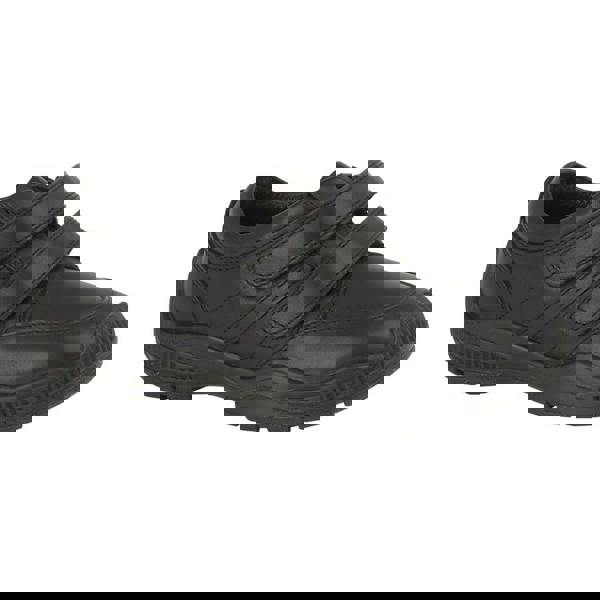 Roamers Boys Twin Touch Fastening Leather Shoe With Toe Guard - Black