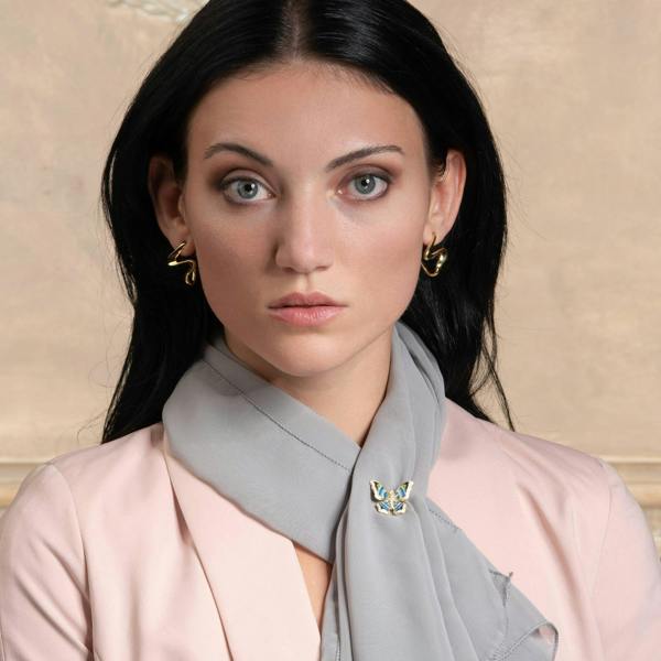 Gold Plated Sterling Silver Butterfly Brooch for Women - namana.london