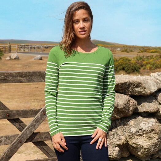 Lazy Jacks LJ97 - Long Sleeve Striped Breton - Sage