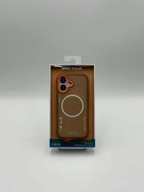 Nimmy Friends Nimmy Cool & Cute 2.0 Case with MagSafe for iPhone 17 6.3" Brown Orange - N-YJKM-CX2.0-IP17-02