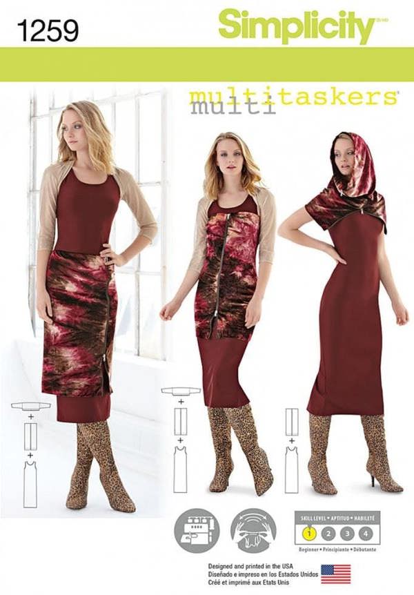 Simplicity Sewing Pattern 1259, Jackets, Dresses, Skirts for Women, A (XXS-XS-S-M-L-XL-XXL) - Easy